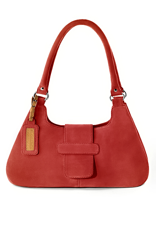 Dress handbag in scarlet red leather - Top view